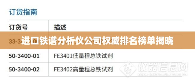 进口铁谱分析仪公司权威排名榜单揭晓