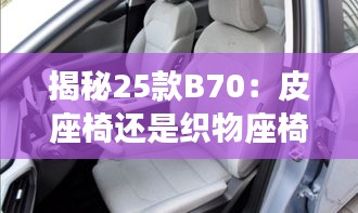 揭秘25款B70：皮座椅还是织物座椅？全面解析