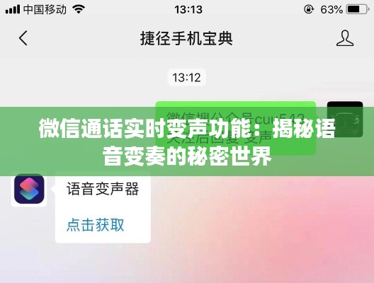 微信通话实时变声功能：揭秘语音变奏的秘密世界