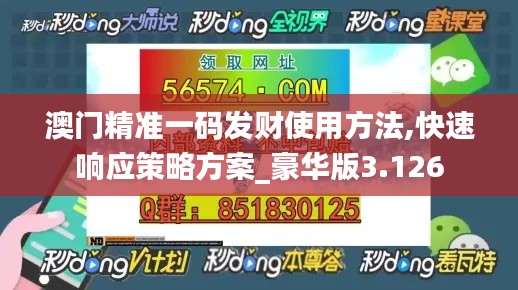 澳门精准一码发财使用方法,快速响应策略方案_豪华版3.126