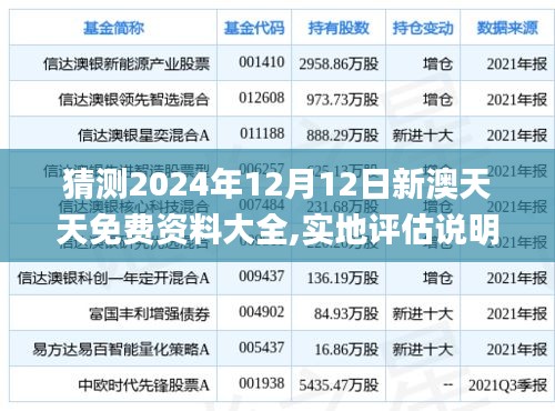 猜测2024年12月12日新澳天天免费资料大全,实地评估说明_豪华版8.537