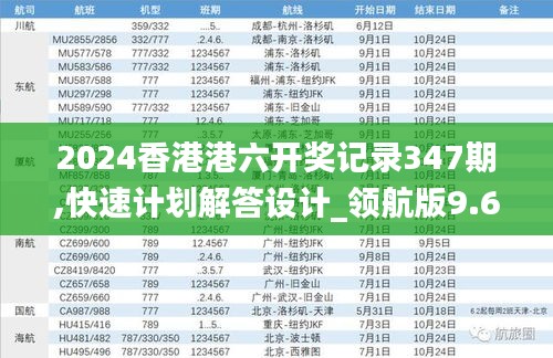 2024香港港六开奖记录347期,快速计划解答设计_领航版9.617