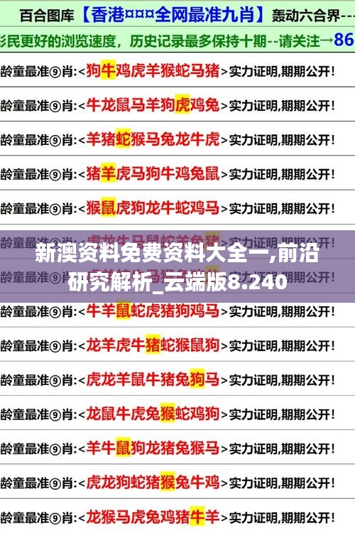 新澳资料免费资料大全一,前沿研究解析_云端版8.240