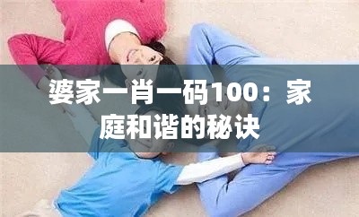 婆家一肖一码100：家庭和谐的秘诀