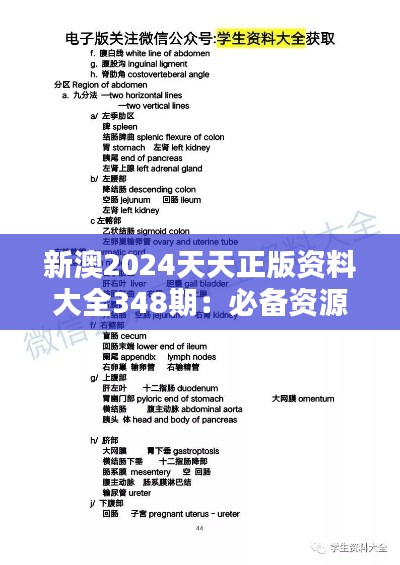 新澳2024天天正版资料大全348期：必备资源的全面更新