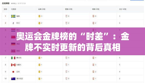 奥运会金牌榜的“时差”：金牌不实时更新的背后真相