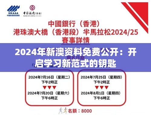 2024年新澳资料免费公开：开启学习新范式的钥匙