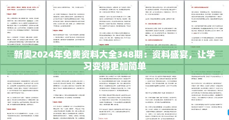 新奥2024年免费资料大全348期：资料盛宴，让学习变得更加简单