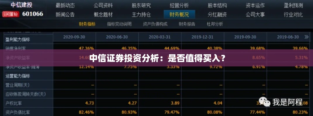 中信证券投资分析：是否值得买入？