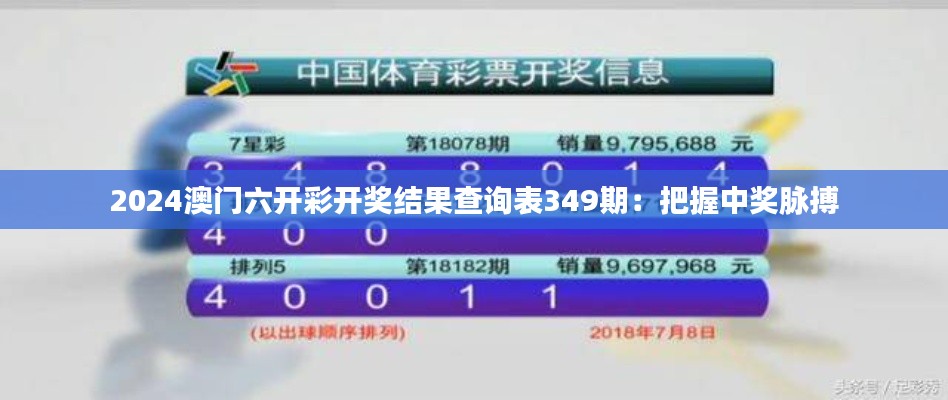 2024澳门六开彩开奖结果查询表349期：把握中奖脉搏