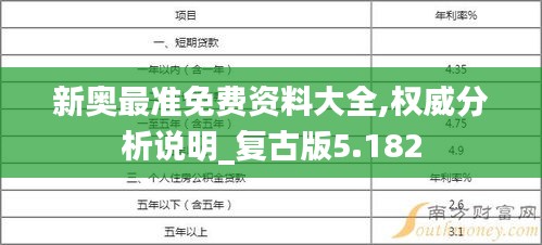 新奥最准免费资料大全,权威分析说明_复古版5.182