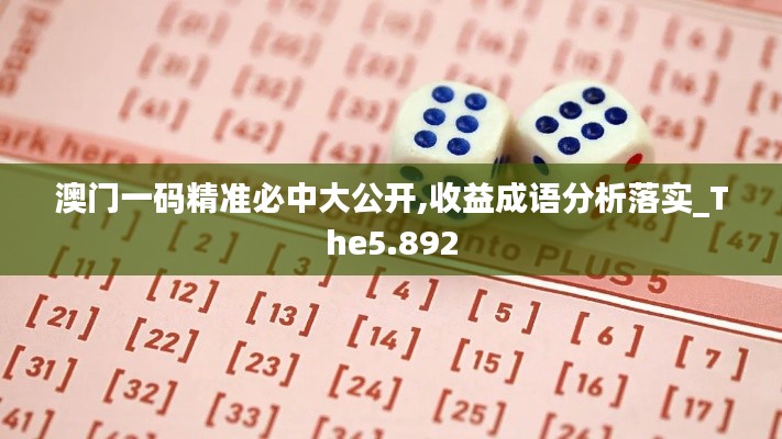 澳门一码精准必中大公开,收益成语分析落实_The5.892