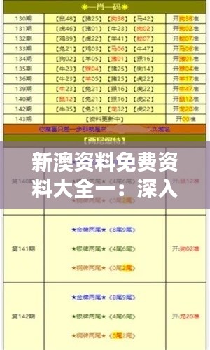 新澳资料免费资料大全一：深入探索澳大利亚新西兰教育资源的宝库