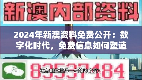 2024年新澳资料免费公开：数字化时代，免费信息如何塑造我们的知识体系