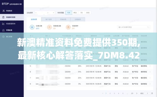 新澳精准资料免费提供350期,最新核心解答落实_7DM8.425