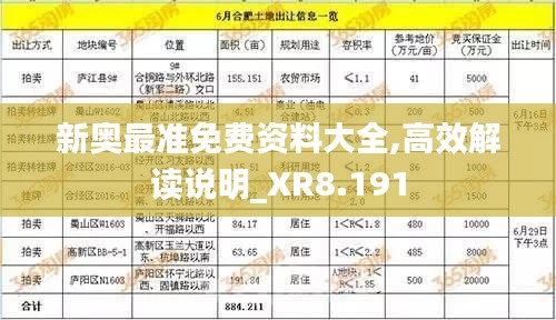 新奥最准免费资料大全,高效解读说明_XR8.191