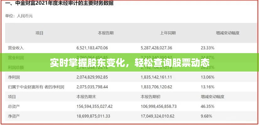 实时掌握股东变化，轻松查询股票动态