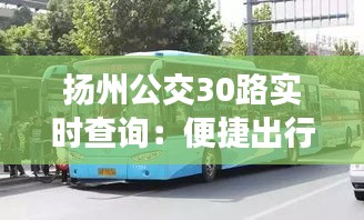 扬州公交30路实时查询：便捷出行，尽在掌握