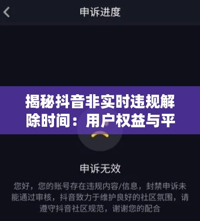 揭秘抖音非实时违规解除时间：用户权益与平台管理的微妙平衡