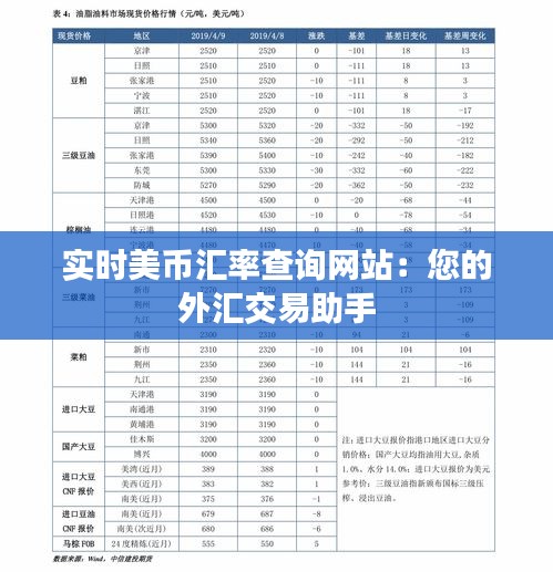 实时美币汇率查询网站：您的外汇交易助手