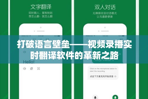 打破语言壁垒——视频录播实时翻译软件的革新之路