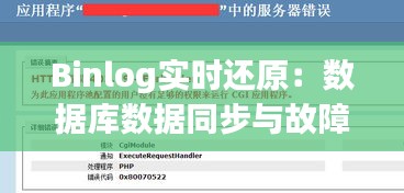 Binlog实时还原：数据库数据同步与故障恢复的利器