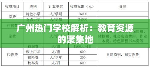 广州热门学校解析：教育资源的聚集地