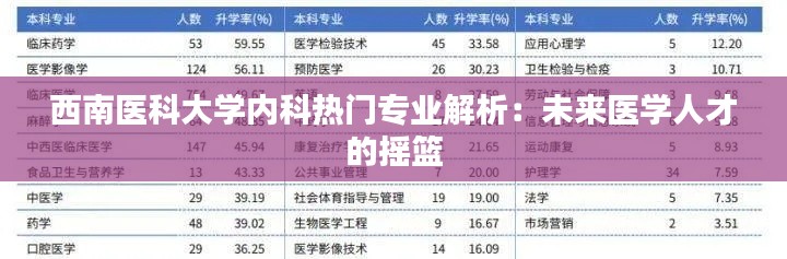 西南医科大学内科热门专业解析：未来医学人才的摇篮