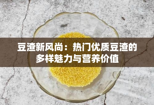 豆渣新风尚：热门优质豆渣的多样魅力与营养价值