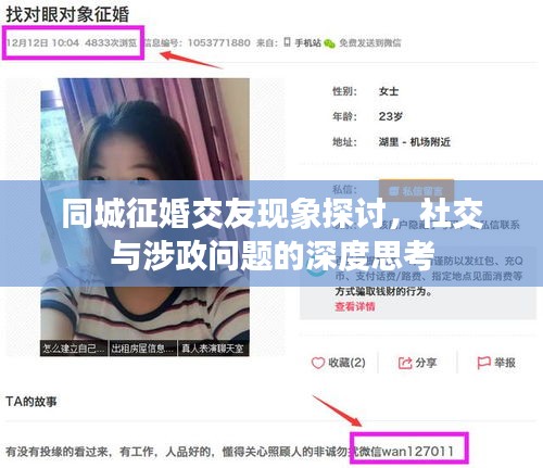 同城征婚交友现象探讨，社交与涉政问题的深度思考