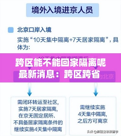 跨区能不能回家隔离呢最新消息：跨区跨省 