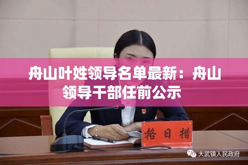 舟山叶姓领导名单最新：舟山领导干部任前公示 