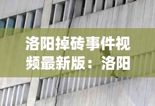 洛阳掉砖事件视频最新版：洛阳坠楼 