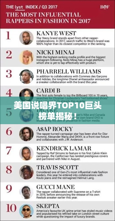 美国说唱界TOP10巨头榜单揭秘！