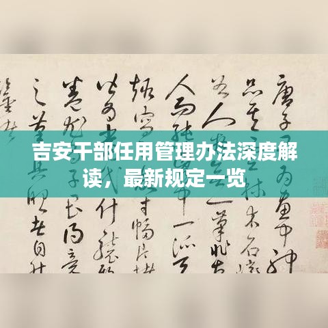 吉安干部任用管理办法深度解读，最新规定一览