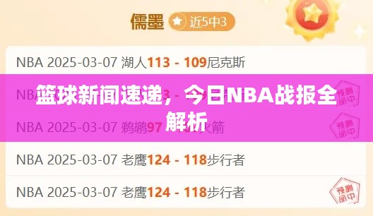 篮球新闻速递，今日NBA战报全解析