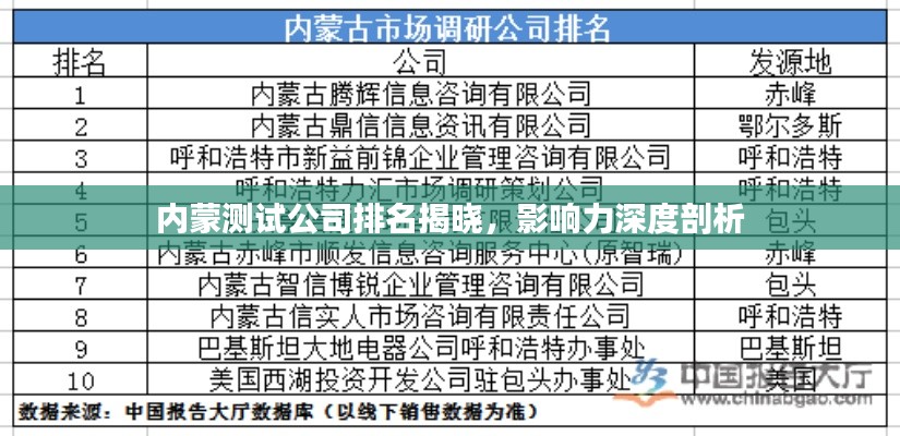 内蒙测试公司排名揭晓，影响力深度剖析