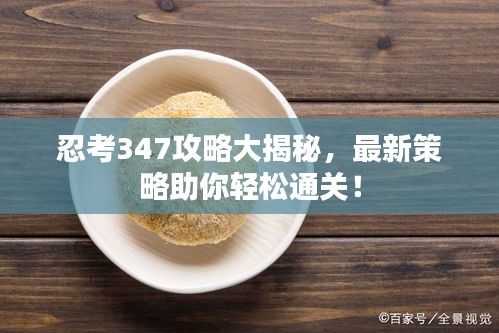 忍考347攻略大揭秘，最新策略助你轻松通关！