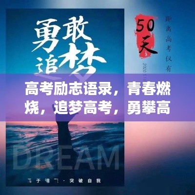 高考励志语录，青春燃烧，追梦高考，勇攀高峰！