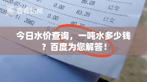 今日水价查询，一吨水多少钱？百度为您解答！
