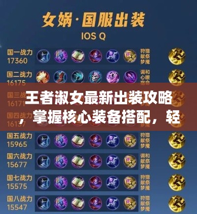 王者淑女最新出装攻略，掌握核心装备搭配，轻松上分！