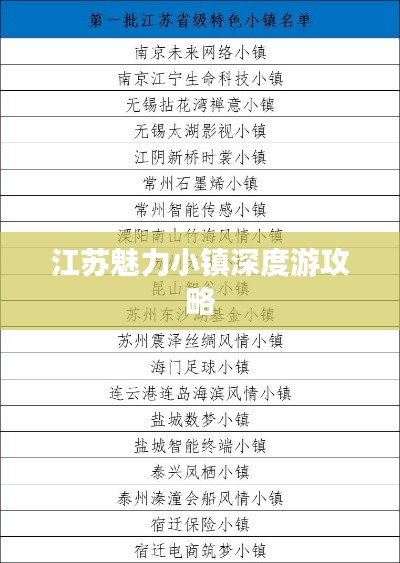 江苏魅力小镇深度游攻略