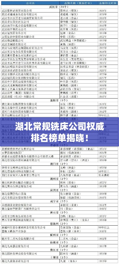 湖北常规铣床公司权威排名榜单揭晓！