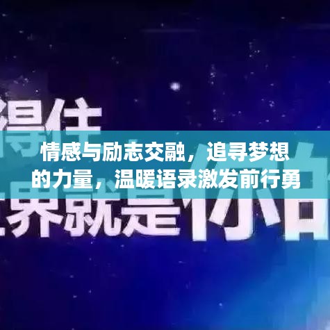 情感与励志交融，追寻梦想的力量，温暖语录激发前行勇气