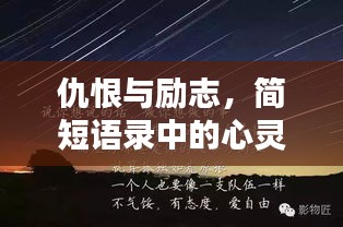 仇恨与励志，简短语录中的心灵启示